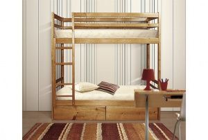 Кровать двухъярусная из массивной древесины Классика в Нягани - nyagan.ok-mebel.com | фото 1