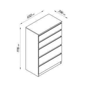 2.03.02.070.4 КАСТОР комод 5 ящиков RU серый в Нягани - nyagan.ok-mebel.com | фото 2