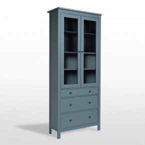 2.08.07.130.6 САГА шкаф с витриной 90 темно-бирюзовый RU в Нягани - nyagan.ok-mebel.com | фото