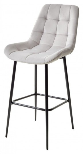 Барный стул ХОФМАН, цвет H-09 Светло-серый, велюр / черный каркас М-City в Нягани - nyagan.ok-mebel.com | фото
