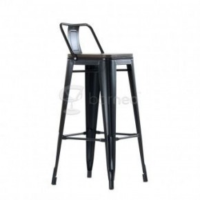 Барный стул N-238 Tolix Wood style Черный в Нягани - nyagan.ok-mebel.com | фото 1