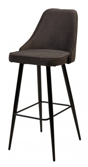 Барный стул NEPAL-BAR ГРАФИТ #14, велюр/ черный каркас (H=78cm) М-City в Нягани - nyagan.ok-mebel.com | фото