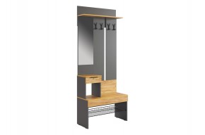 БАСКО Прихожая К4 (графит) в Нягани - nyagan.ok-mebel.com | фото 2