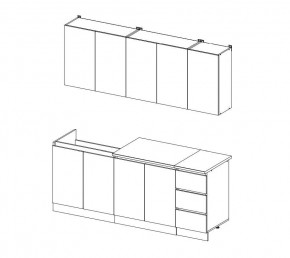 ЧЕЛСИ Кухонный гарнитур 2,0 м (Белый) в Нягани - nyagan.ok-mebel.com | фото 3