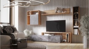 ДАЛЛАС Гостиная (модульная) цемент темный в Нягани - nyagan.ok-mebel.com | фото
