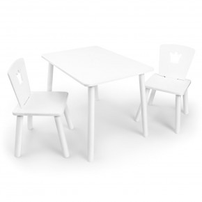 Детский комплект стол и два стула «Корона» Rolti Baby (белый/белый, массив березы/мдф) в Нягани - nyagan.ok-mebel.com | фото 1
