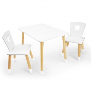 Детский комплект стол и два стула «Корона» Rolti Baby (белый/береза, массив березы/мдф) в Нягани - nyagan.ok-mebel.com | фото