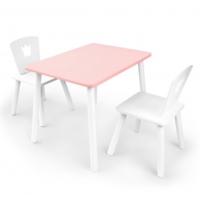 Детский комплект стол и два стула «Корона» Rolti Baby (розовый/белый, массив березы/мдф) в Нягани - nyagan.ok-mebel.com | фото