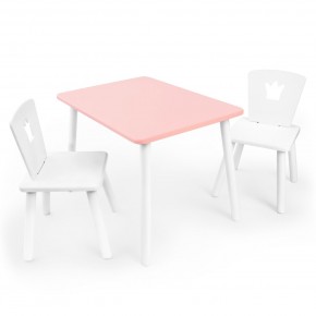 Детский комплект стол и два стула «Корона» Rolti Baby (розовый/белый, массив березы/мдф) в Нягани - nyagan.ok-mebel.com | фото 2