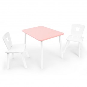 Детский комплект стол и два стула «Корона» Rolti Baby (розовый/белый, массив березы/мдф) в Нягани - nyagan.ok-mebel.com | фото 4