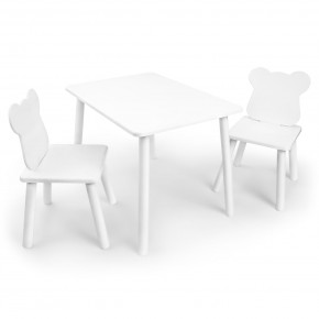 Детский комплект стол и два стула «Мишка» Rolti Baby (белый/белый, массив березы/мдф) в Нягани - nyagan.ok-mebel.com | фото 1