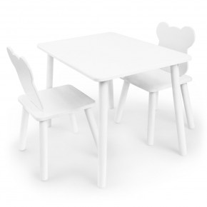 Детский комплект стол и два стула «Мишка» Rolti Baby (белый/белый, массив березы/мдф) в Нягани - nyagan.ok-mebel.com | фото 2