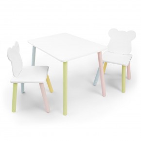 Детский комплект стол и два стула «Мишка» Rolti Baby (белый/цветной, массив березы/мдф) в Нягани - nyagan.ok-mebel.com | фото 1