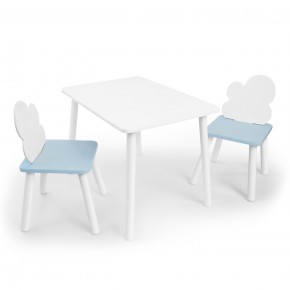 Детский комплект стол и два стула «Облачко» Rolti Baby (белый/голубой, массив березы/мдф) в Нягани - nyagan.ok-mebel.com | фото