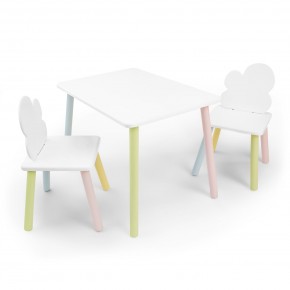 Детский комплект стол и два стула «Облачко» Rolti Baby (белый/цветной, массив березы/мдф) в Нягани - nyagan.ok-mebel.com | фото