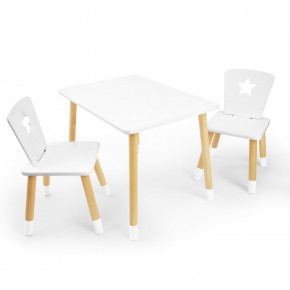 Детский комплект стол и два стула «Звезда» Rolti Baby (белый/береза, массив березы/мдф) в Нягани - nyagan.ok-mebel.com | фото 1