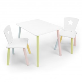 Детский комплект стол и два стула «Звезда» Rolti Baby (белый/цветной, массив березы/мдф) в Нягани - nyagan.ok-mebel.com | фото