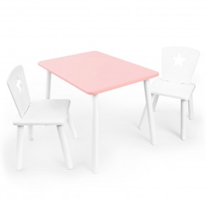 Детский комплект стол и два стула «Звезда» Rolti Baby (розовый/белый, массив березы/мдф) в Нягани - nyagan.ok-mebel.com | фото 1