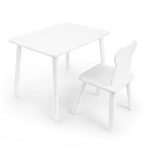 Детский комплект стол и стул «Мишка» Rolti Baby (белый/белый, массив березы/мдф) в Нягани - nyagan.ok-mebel.com | фото