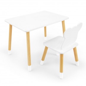 Детский комплект стол и стул «Мишка» Rolti Baby (белый/береза, массив березы/мдф) в Нягани - nyagan.ok-mebel.com | фото