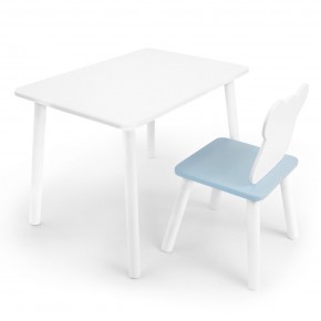 Детский комплект стол и стул «Мишка» Rolti Baby (белый/голубой, массив березы/мдф) в Нягани - nyagan.ok-mebel.com | фото 1