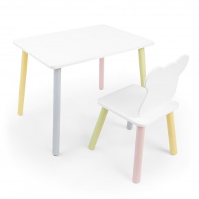 Детский комплект стол и стул «Мишка» Rolti Baby (белый/цветной, массив березы/мдф) в Нягани - nyagan.ok-mebel.com | фото