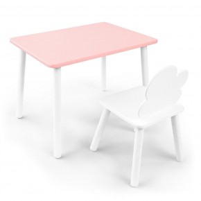 Детский комплект стол и стул «Облачко» Rolti Baby (розовый/белый, массив березы/мдф) в Нягани - nyagan.ok-mebel.com | фото