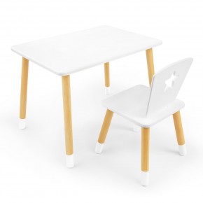 Детский комплект стол и стул «Звезда» Rolti Baby (белый/береза, массив березы/мдф) в Нягани - nyagan.ok-mebel.com | фото
