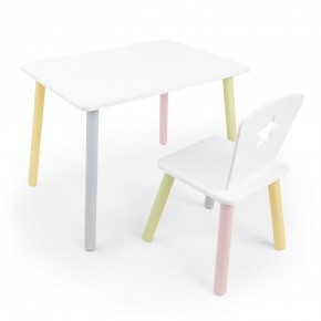 Детский комплект стол и стул «Звезда» Rolti Baby (белый/цветной, массив березы/мдф) в Нягани - nyagan.ok-mebel.com | фото