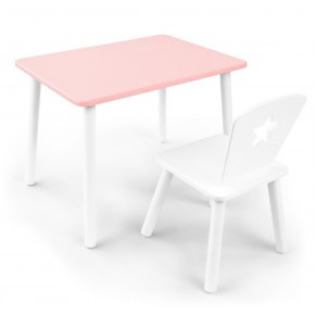 Детский комплект стол и стул «Звезда» Rolti Baby (розовый/белый, массив березы/мдф) в Нягани - nyagan.ok-mebel.com | фото