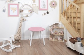 Детский стол круглый Rolti Baby (розовый/белый, массив березы/мдф) в Нягани - nyagan.ok-mebel.com | фото