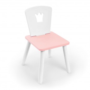 Детский стул Rolti Baby «Корона» (белый/розовый/белый, массив березы/мдф) в Нягани - nyagan.ok-mebel.com | фото 1