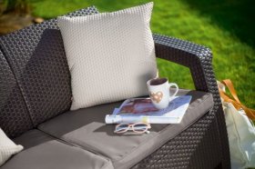 Диван пластиковый Корфу Макс (Corfu love seat max) коричневый в Нягани - nyagan.ok-mebel.com | фото 3