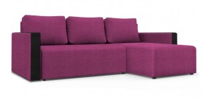 Диван угловой Алиса 3 Shaggy FUCHSIA - TEOS BLACK в Нягани - nyagan.ok-mebel.com | фото