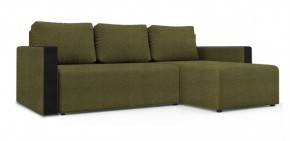 Диван угловой Алиса 3 Shaggy GREEN - TEOS BLACK в Нягани - nyagan.ok-mebel.com | фото 1