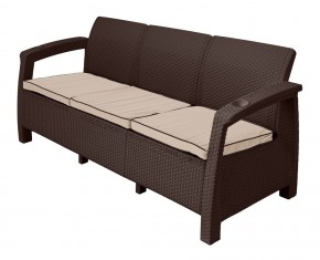 Диван Yalta Premium Sofa 3 Set (Ялта) шоколадный (+подушки под спину) в Нягани - nyagan.ok-mebel.com | фото 1