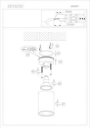 DK3007-BK Накладной светильник влагозащ., IP 44, 15 Вт, GU10, черный, алюминий в Нягани - nyagan.ok-mebel.com | фото 6