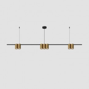 DK4063-BK+SG Подвесной светильник ORBIT, IP20, 7xGU10 LED до 15 Вт, черный + сатинированное золото, алюминий в Нягани - nyagan.ok-mebel.com | фото 2