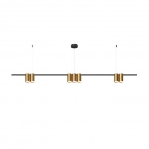 DK4063-BK+SG Подвесной светильник ORBIT, IP20, 7xGU10 LED до 15 Вт, черный + сатинированное золото, алюминий в Нягани - nyagan.ok-mebel.com | фото 3