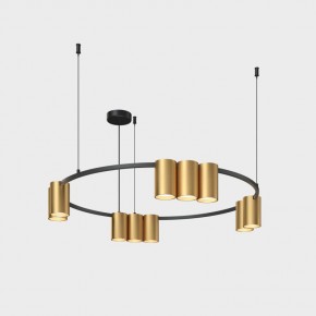 DK4065-BK+SG Подвесной светильник ORBIT , IP20, 10xGU10 LED до 15 Вт, черный + сатинированное золото, алюминий в Нягани - nyagan.ok-mebel.com | фото