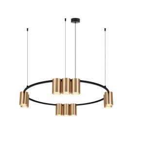 DK4065-BK+SG Подвесной светильник ORBIT , IP20, 10xGU10 LED до 15 Вт, черный + сатинированное золото, алюминий в Нягани - nyagan.ok-mebel.com | фото 3