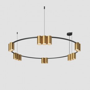 DK4067-BK+SG Подвесной светильник ORBIT, IP20, 15xGU10 LED, до 15 Вт, черный + сатинированное золото, алюминий в Нягани - nyagan.ok-mebel.com | фото