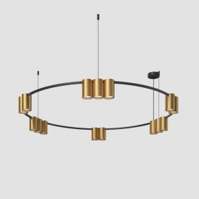 DK4067-BK+SG Подвесной светильник ORBIT, IP20, 15xGU10 LED, до 15 Вт, черный + сатинированное золото, алюминий в Нягани - nyagan.ok-mebel.com | фото 2