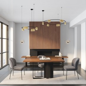 DK4067-BK+SG Подвесной светильник ORBIT, IP20, 15xGU10 LED, до 15 Вт, черный + сатинированное золото, алюминий в Нягани - nyagan.ok-mebel.com | фото 5