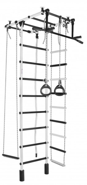 ДСК Атлант цв.белый-черный: турник, кольца, канат, трапеция, веревочная лестница в Нягани - nyagan.ok-mebel.com | фото