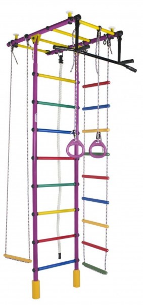 ДСК Атлант цв.фиолетовый радуга: турник, кольца, канат, трапеция, веревочная лестница в Нягани - nyagan.ok-mebel.com | фото
