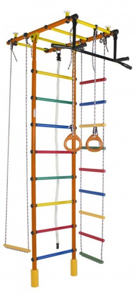 ДСК Атлант оранжевый радуга: турник, кольца, канат, трапеция, веревочная лестница в Нягани - nyagan.ok-mebel.com | фото