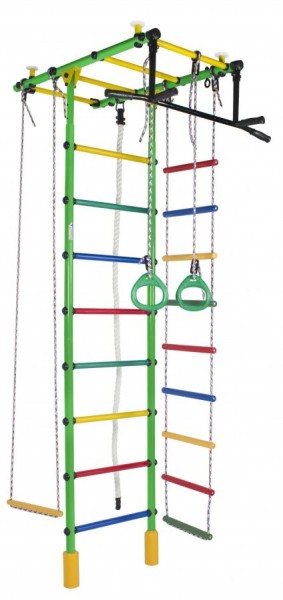 ДСК Атлант цв.салатовый радуга: турник, кольца, канат, трапеция, веревочная лестница в Нягани - nyagan.ok-mebel.com | фото