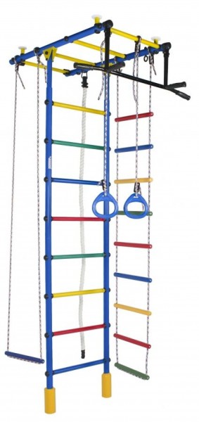 ДСК Атлант цв.синий радуга: турник, кольца, канат, трапеция, веревочная лестница в Нягани - nyagan.ok-mebel.com | фото 1