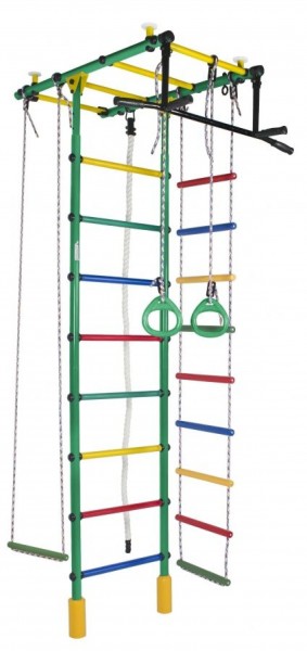 ДСК Атлант цв.зеленый радуга: турник, кольца, канат, трапеция, веревочная лестница в Нягани - nyagan.ok-mebel.com | фото